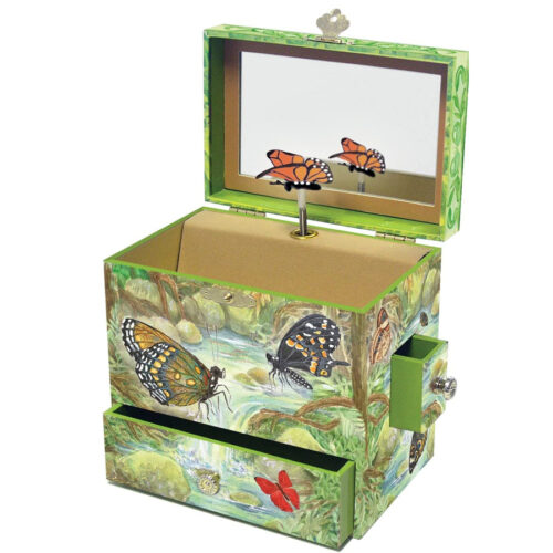 Monarch Butterfly Musical Jewelry Box