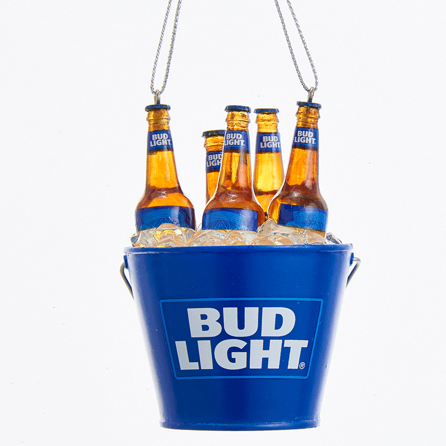 Bud Light Ice Bucket of Beer Ornament | The Music Box Company