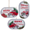 Metal-Red-Truck-Orn-Set