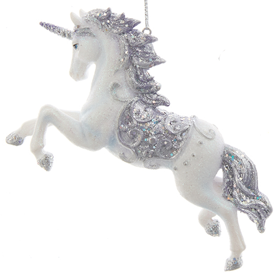 Periwinkle Unicorn Ornament -B | The Music Box Company