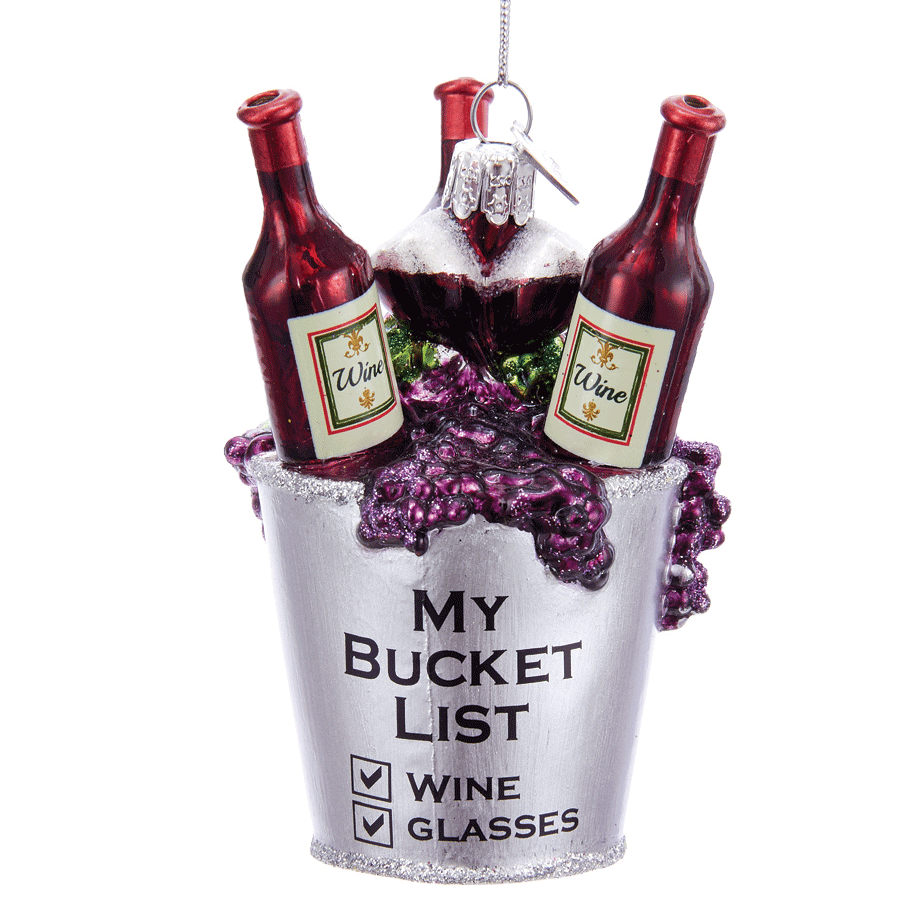 Wine Bucket List Noble Gems Ornament The Music Box Company
