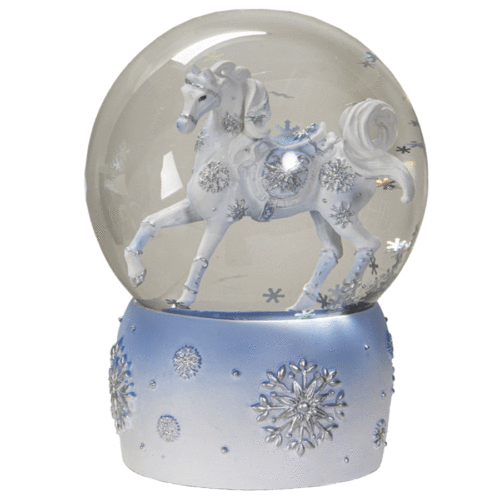 Snow-Crystal-Horse-Globe