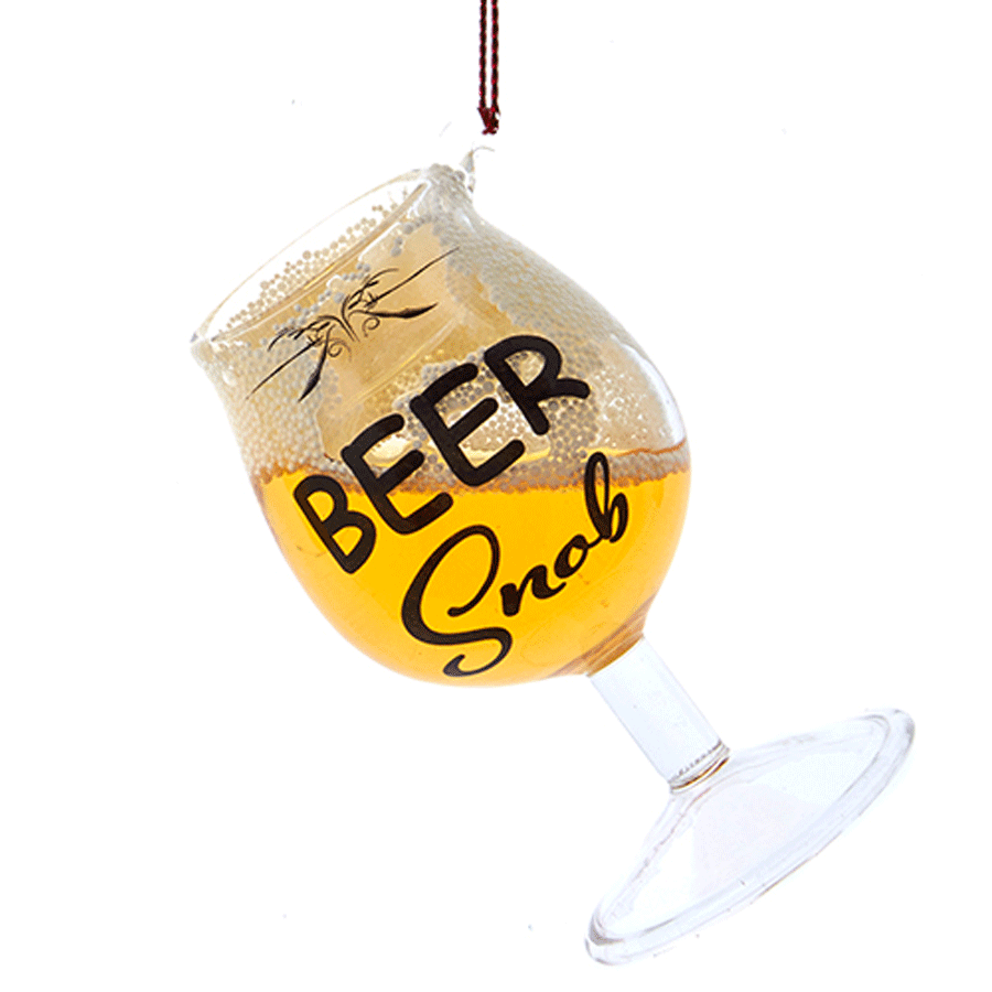 Beer Glass Ornament Beer Snob The Music Box Company