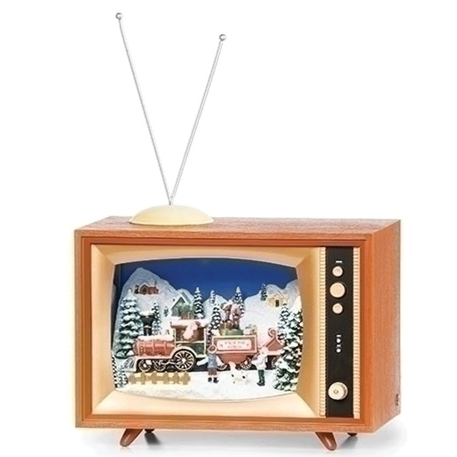 Large Musical TV with Train Engine | The Music Box Company