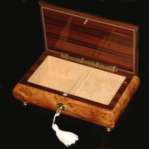 Italian Inlay Jewelry Box 46-1FC-Open
