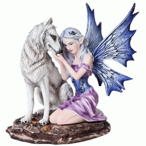 Fairy-with-White-Wolf