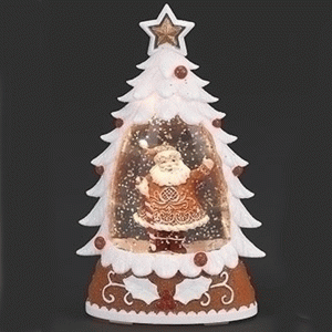 Gingerbread Santa in Plastic Snow Globe