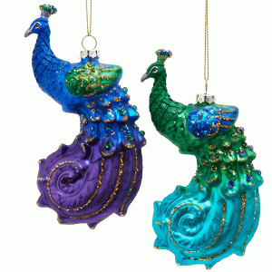 Glass-Peacock-Set