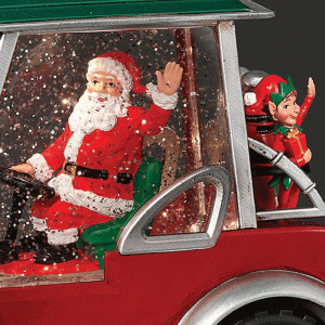 Alternative view of Santa in Lighted Swirl Golf Cart