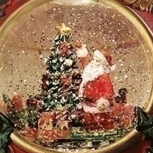 Alternative view of Santa With Trains - Red & Gold Ball Swirl