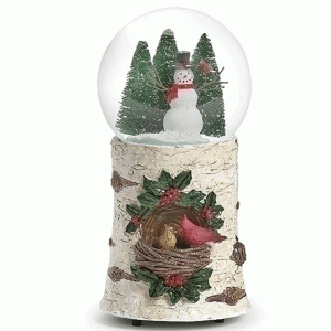 Snowman-Cardinals-Nest-Globe