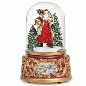 Victorian-Santa-Globe-Red